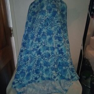 Floral Blue and White Skirt Plus Size 3x